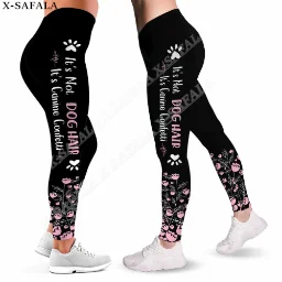 Mallas con estampado 3D para mujer, pantalones de Yoga, ropa deportiva de verano, ideal para el aseo de mascotas, salón de belleza, peluquería, verano, 20