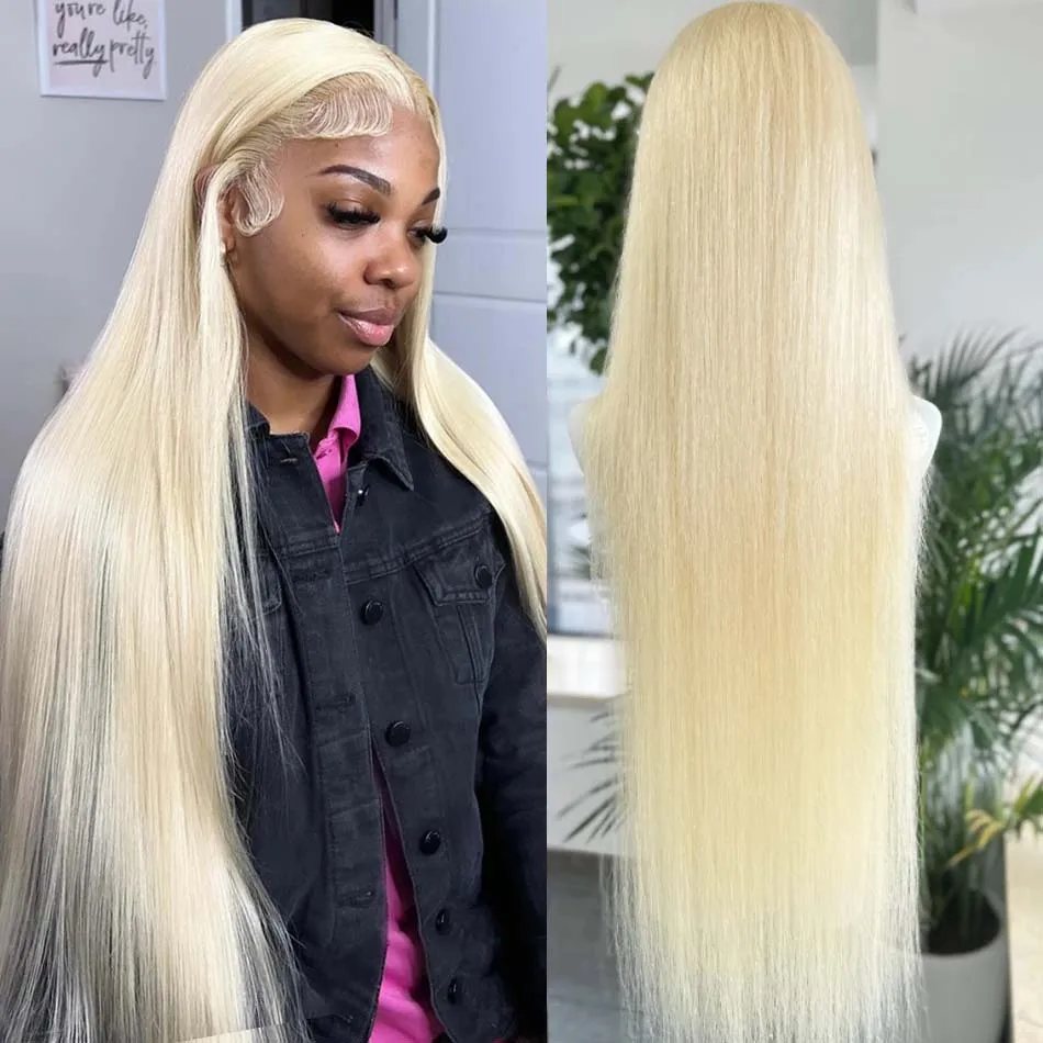 613 Blonde Straight Transparent 13x4 Lace Frontal Human Hair Wigs For Women Brazilian Colored 13x6 HD Lace Front Wig Pre Plucked