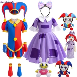 2025 Anime Pomni The Amazing Digital Circus Cosplay Costume Jumpsuit Halloween Suit Purim Costume Cartoon Cosplay