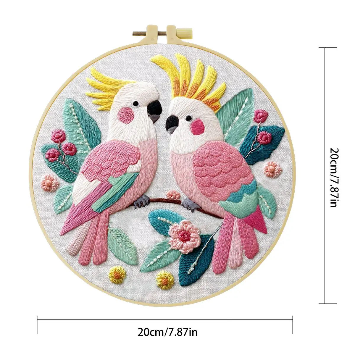 1 Stück 20X20CM/15X15CM 7,87/6,3 Zoll Tier - Vogel Stickerei Starter-Kit DIY-Kit DIY Stickerei-Set Handarbeiten Heimdekoration – Detail 4