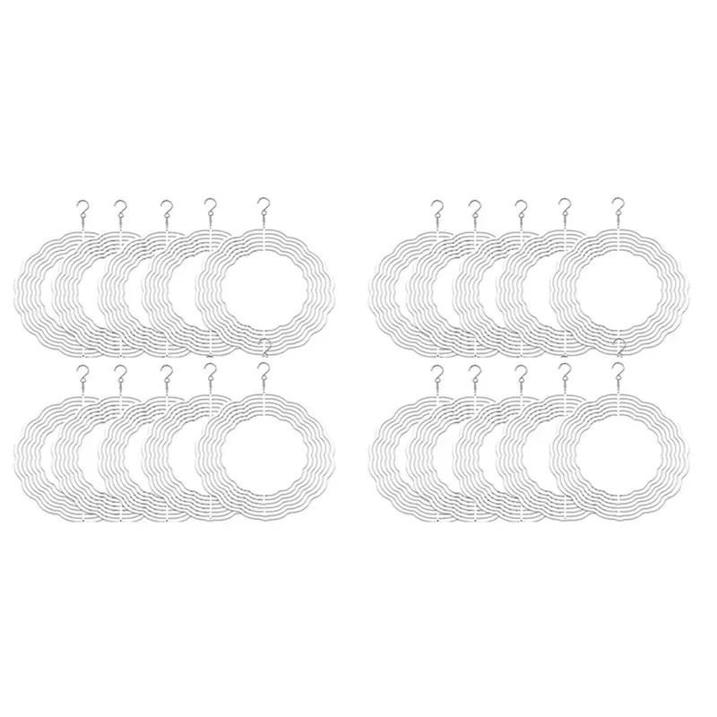 ABJI-20Pcs 8 Inch Sublimation Wind Spinner Blanks 3D Wind Spinners Hanging Wind Spinners For Indoor Outdoor Garden Decoration