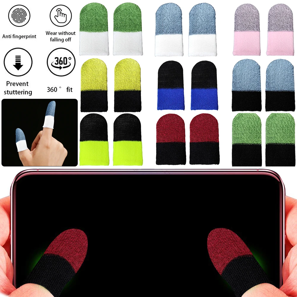 Phone Gaming Finger Sleeves For PUBG Mobile Game Fingertips Cover Sweatproof Anti-slip Touch Screen Fingertip Thumb Finger Glove