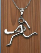 Cute Hockey Girl Necklace Ice Sports Jewelry Stick Figure Pendant Fashion Yoga Hot Charm Gift
