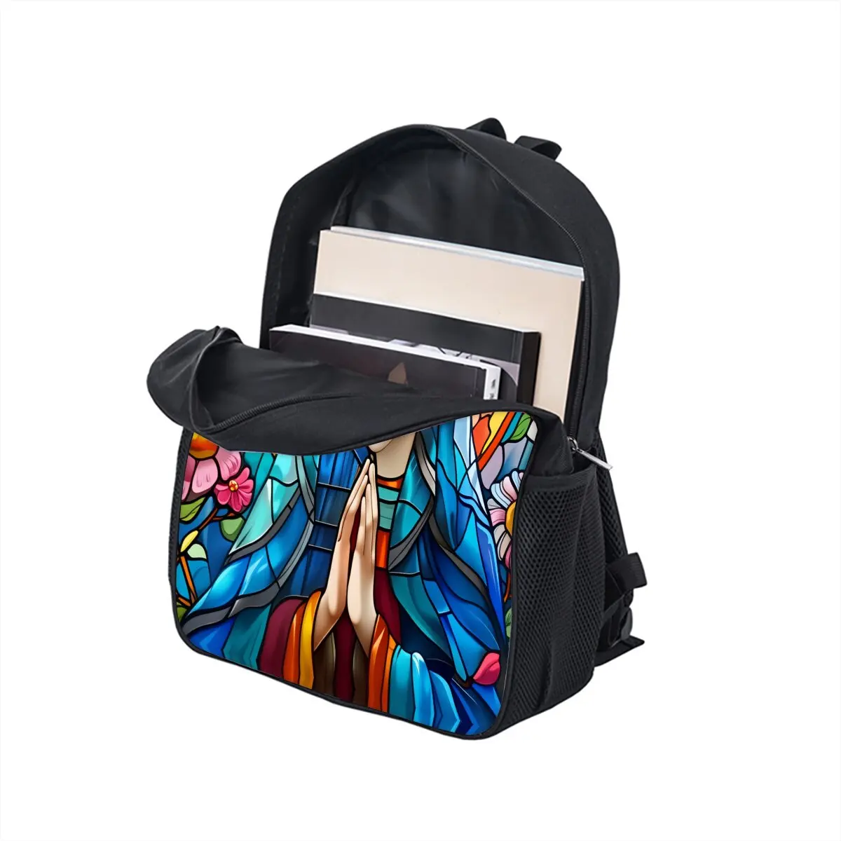 حقيبة ظهر بطبقة واحدة بطباعة مريم العذراء بتصميم بسيط للأولاد والبنات، أفضل الهدايا، حقائب مدرسية كرتونية ثلاثية الأبعاد #4