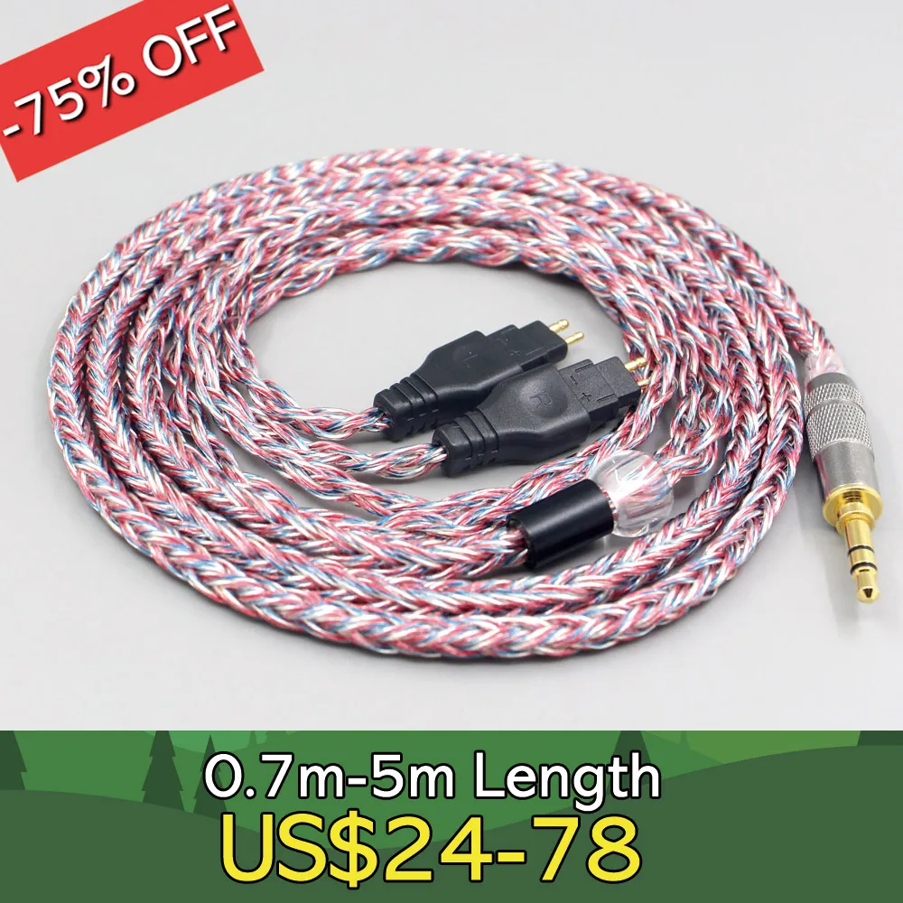 16 Core Silver OCC OFC Mixed Braided Cable For Sennheiser HD580 HD600 HD650 HDxxx HD660S HD58x HD6xx Earphone Headphone LN007590