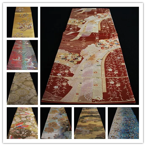 vintage-silk-kimono-waist-belt-table-flag-wall-hanging-authentic-japanese-weaving-hh48-women's-ethnic-style-belt-fashion-acce