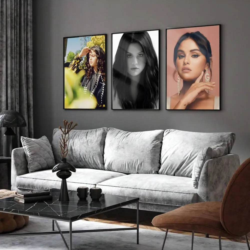 Singer S-Selena Gomez Poster Home Living Bed Room Bar Hallway Sticky Wall Printing Waterproof Aesthetic Decor