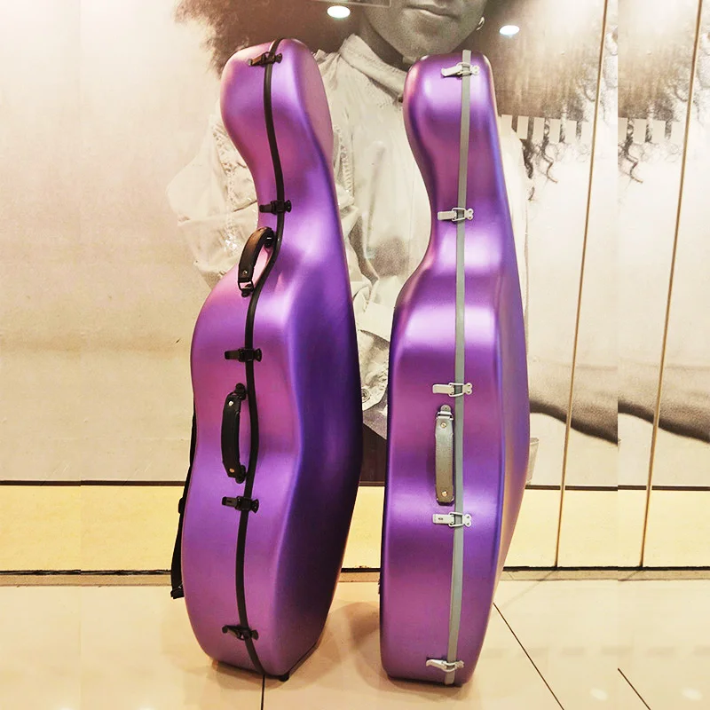 3kg ultra light carbon fiber cello box, without rollers or handles, paired with stylish colored rubber strip hard case