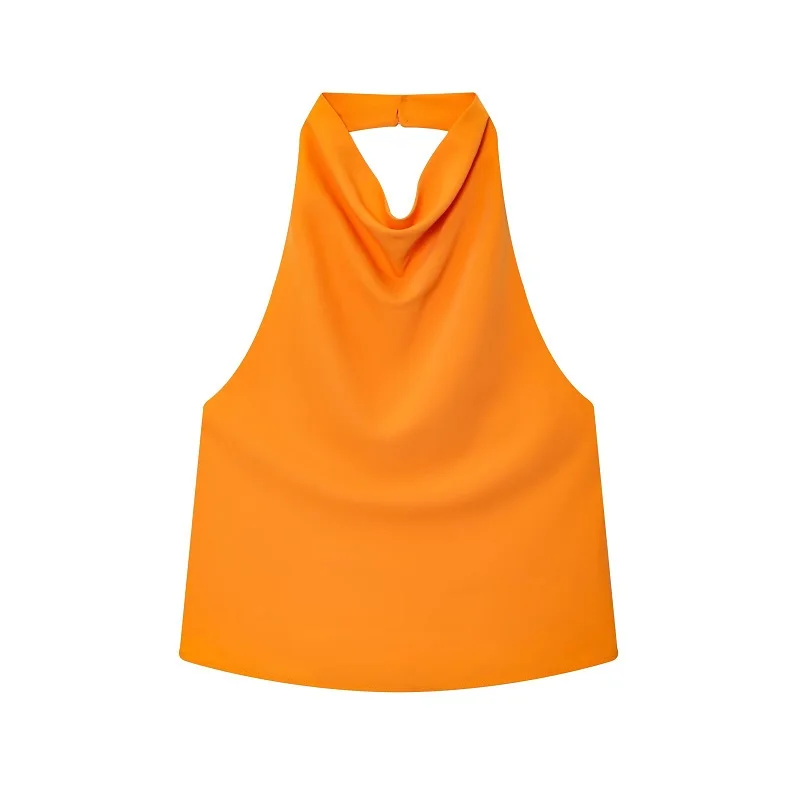 MUJER 2025 Halter Tops voor Vrouwen Zwart Satijn Backless Top Vrouwelijke Roze Zomer Strand Top Vrouw off Schouder Hemdje Top Vrouwen - afbeelding 1