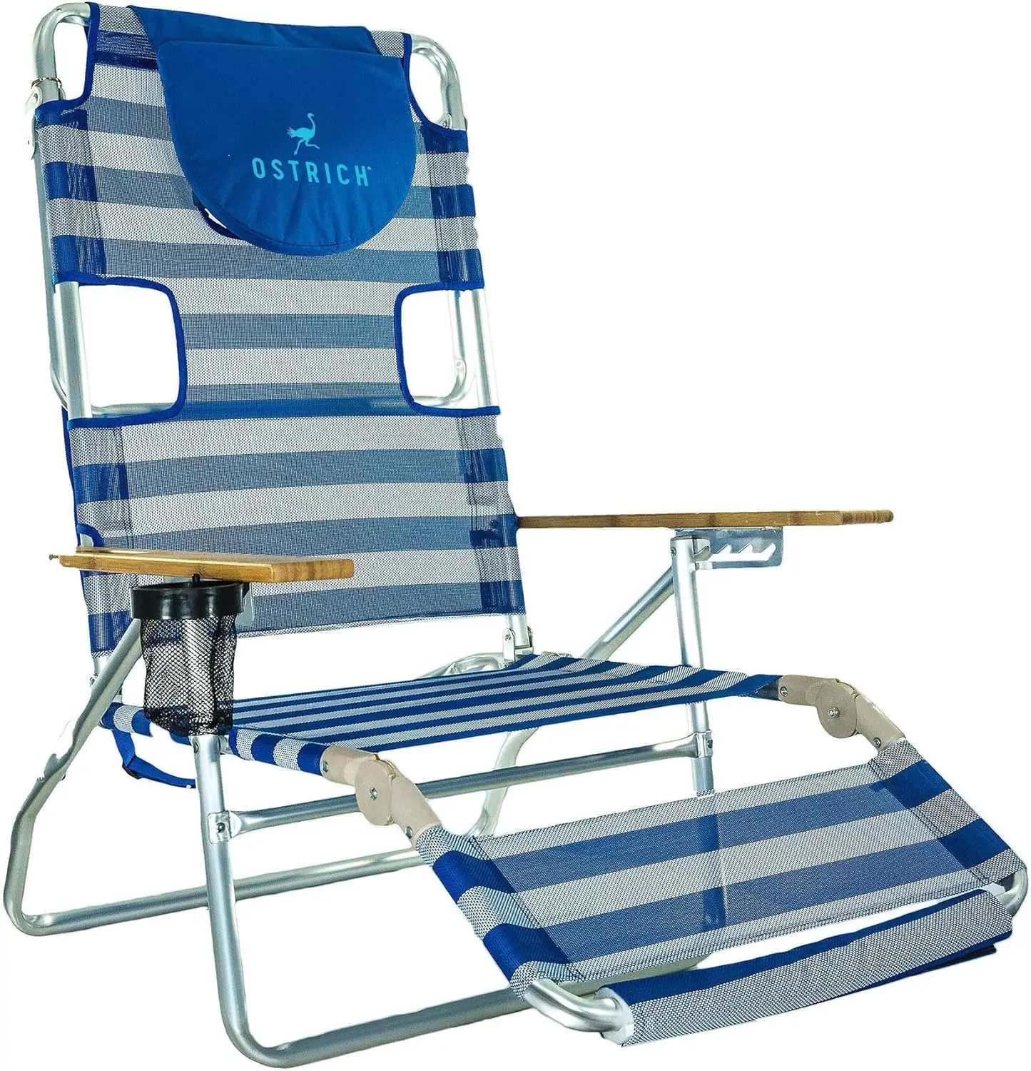 

Adjustable 3-in-1 Outdoor Lounge Chair with Arm Rest, Head Support & Lumbar Comfort