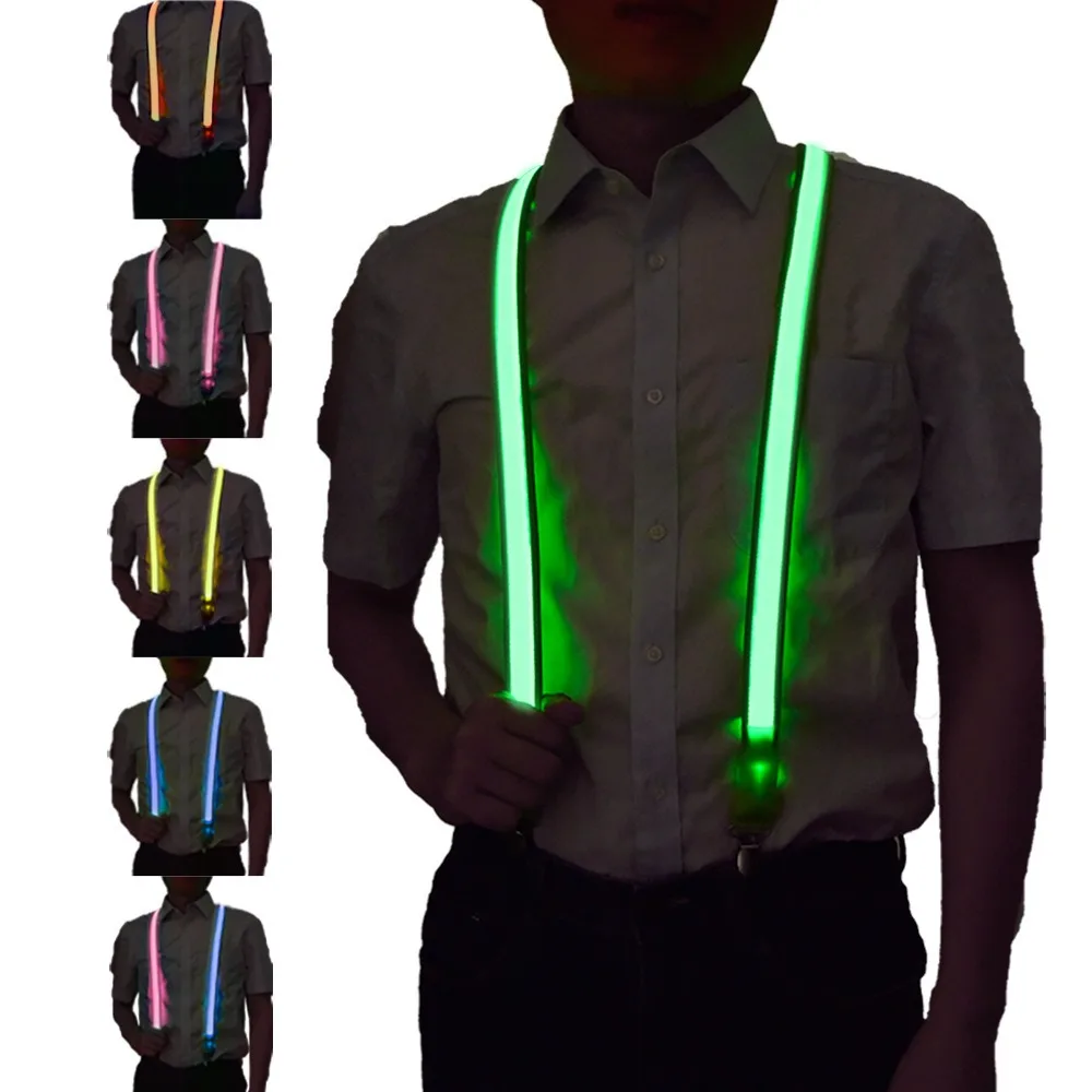 ผู้ชายงานแต่งงานอุปกรณ์เสริม Glow-in-the-dark Tie Bow LED เทศกาลเครื่องแต่งกาย DIY Bow Tie ไฟ LED LED Suspenders Bow Tie