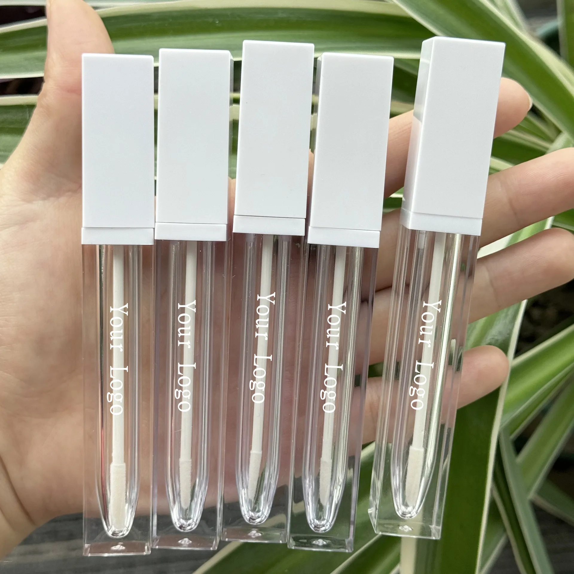 

7ml Empty Lip Gloss Tubes White Lip Glaze Bottle Liquid Lipstick Containers DIY Sample Tube Square Make Up Tool Print Logo 30pcs