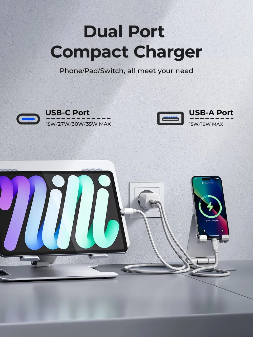 ORICO Type C Charger GaN Charger for IPhone Xiaomi Huawei Tablet Laptop Cell Notebook Apple Charger Mobile Phone Accessories