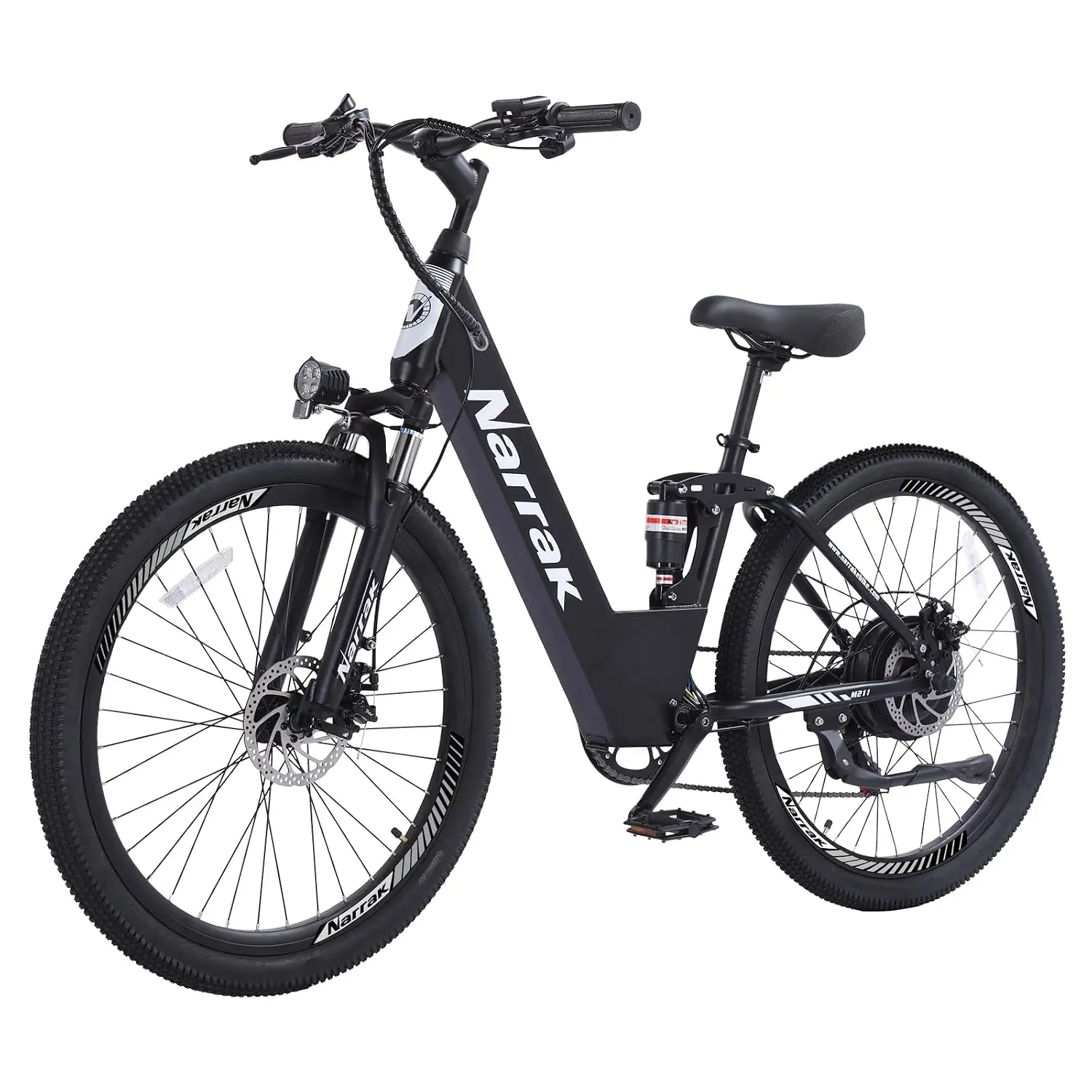 26" Electric Mountain Bike Adults Step-Over & Thru, 540W/1100W Motor, 374Wh/500Wh Battery, 7-Speed Commuter Ebike, Customized