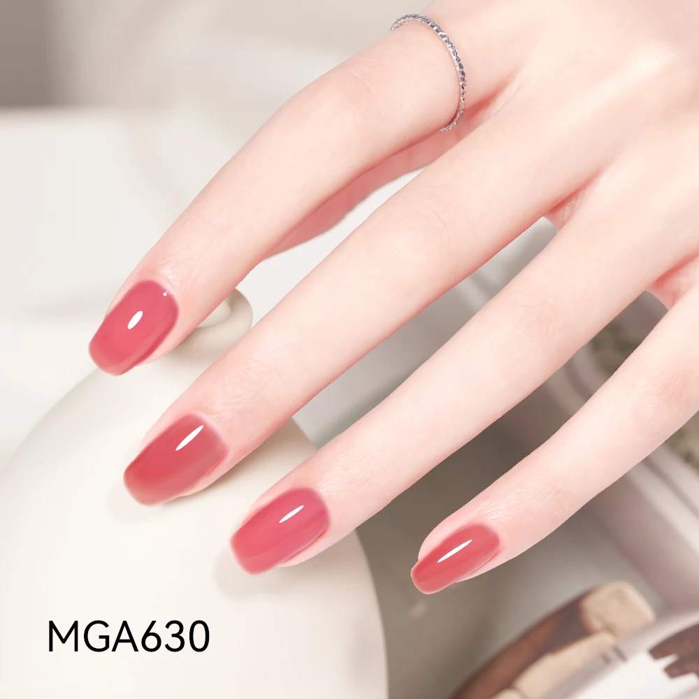 MAYCHAO 7.3ml Jelly Gel Semi-transparent Nude Gel Nail Polish Top Coat Nail Art Semi Permanent Soak Off UV LED Varnish for Nail