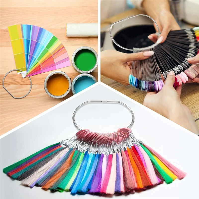 ABHB-8Pcs Nickel Plated Steel 6" D-Shaped Loose Leaf Binder Rings Book Keychain Key Washis Tape Rings