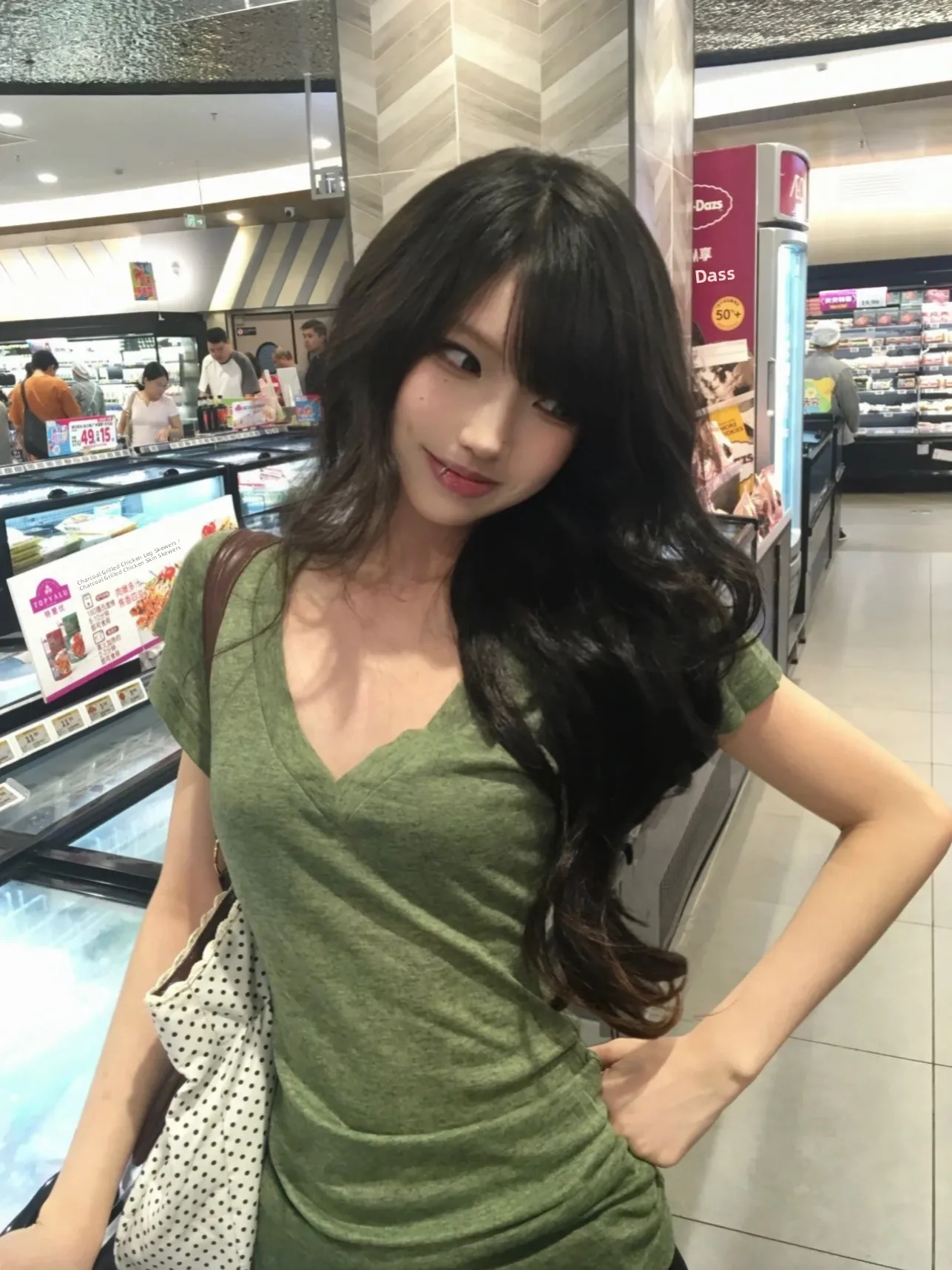 Ladies' Slim Fit Short Sleeve V-Neck T-Shirt Batwing Sleeve Loose Style Green Summer Top Thin Transparent Thin Fabric Shirt