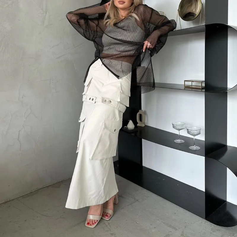 

2025 New Detachable Two-way Cargo Dress Women's High Waist Thin Multi-pocket Design Fashionable Versatile Trendy and Comfortable