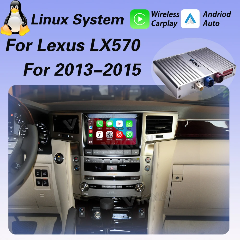

Viknav для Lexus LX570/Toyota LC200 2013-2015 Linux коробка подходит для оригинального автомобиля OEM экран беспроводной Apple CarPlay Android авто