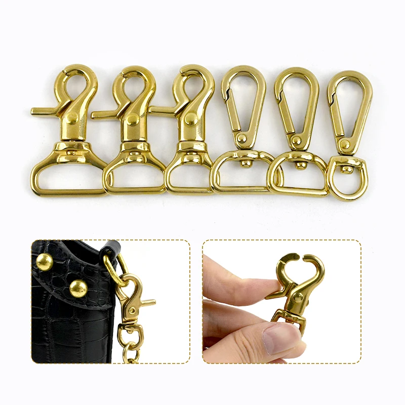 

1/2/5Pcs Solid Brass Buckle Spring Buckles Bags Chain Connect Clasps Swivel Lobster Clasp Keychain Trigger Clip DIY Accessories