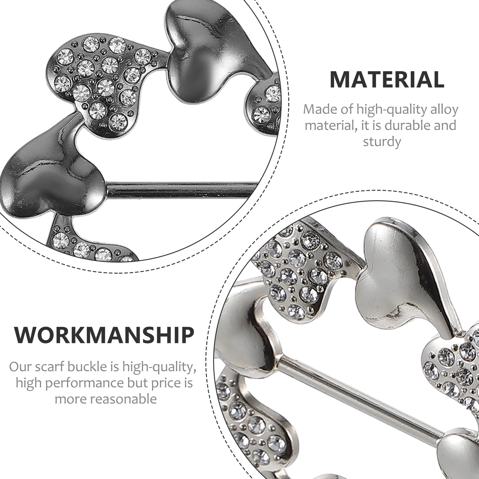 

2 pcs Scarf Buckle Shirt T-Shirt Clip Metal Alloy Fastener For Women Fashion Shawl Pin Dressing Ring Accessory