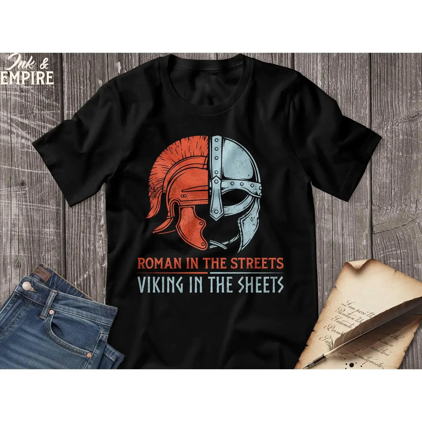 Ancient Rome Norse Humor T Shirt Roman in the Streets Viking Sheets vintage Washed graphic Stretched Slightly streetwear