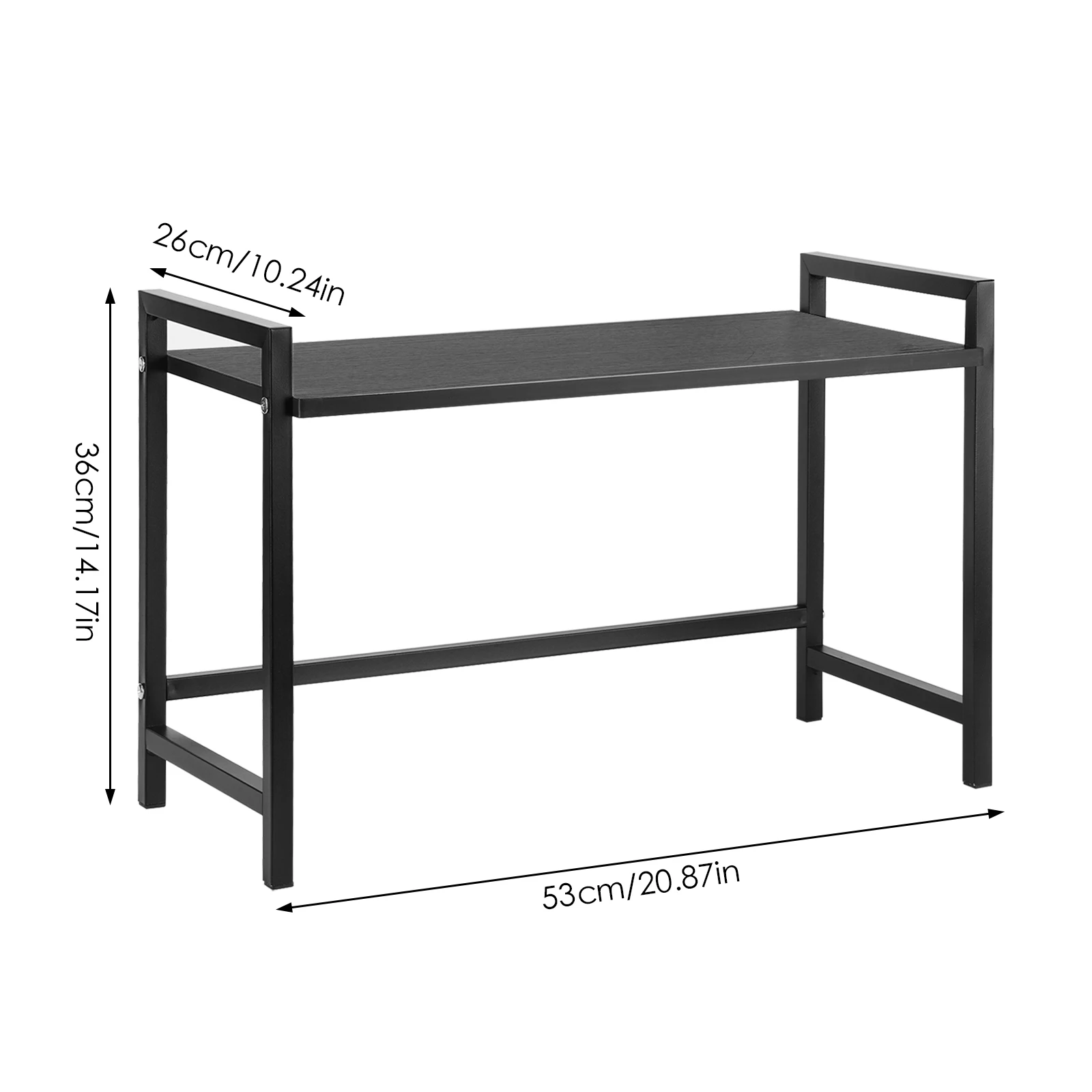 رف ميكروويف قابل للتوسيع، حامل تخزين ميكروويف عالي التحمل، رف تخزين المطبخ متعدد الوظائف لسطح المطبخ #6