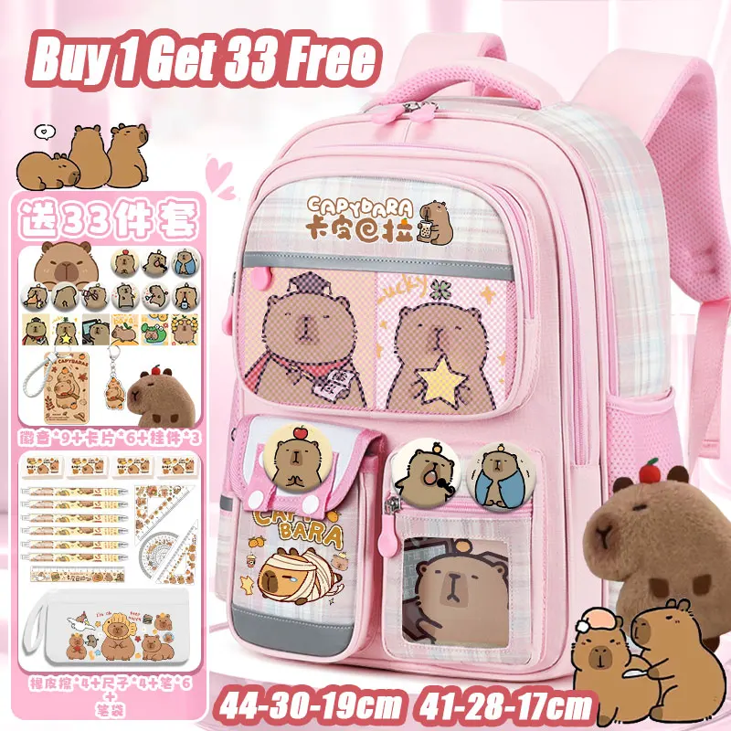 

Рюкзак Kapibala, милый мультяшный рюкзак 2025 года, новый рюкзак Sanrio, нейлоновый материал, защита от гребня, большой вместительный школьный рюкзак