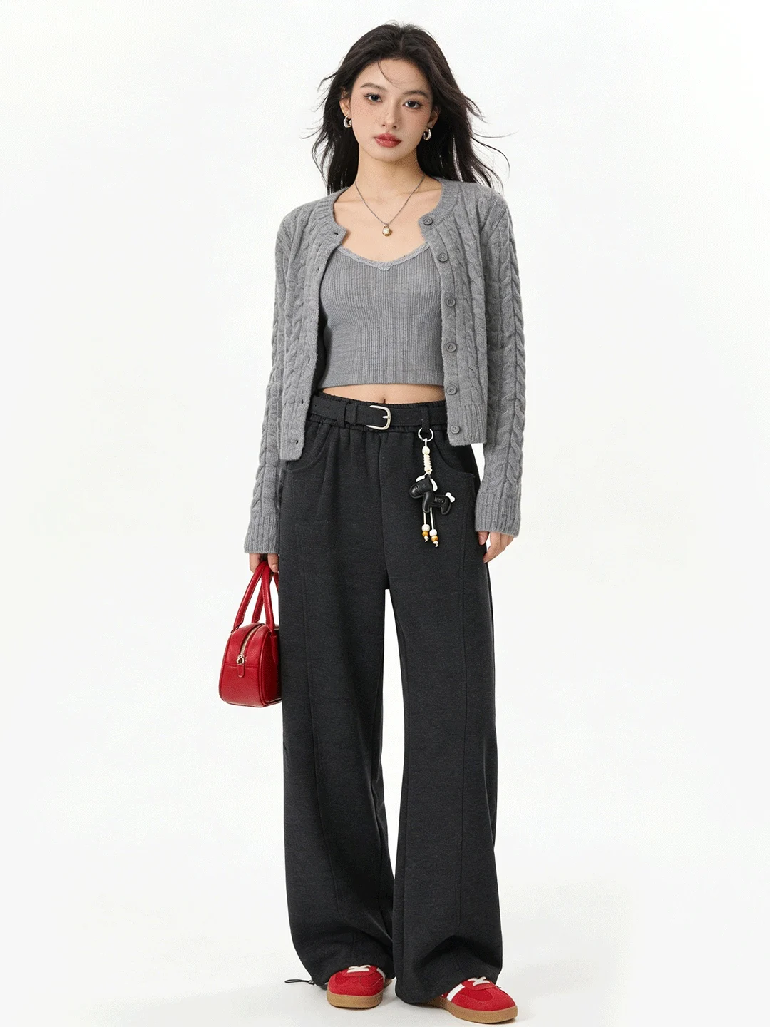 

Casual High Waist Wide Leg Sweatpants Women's Spring 2026 Loose Comfortable Skin-friendly Leisure Pants for Walking