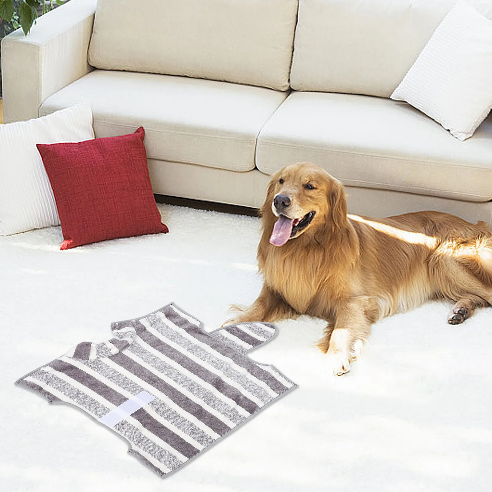 

Dog Bathrobe Towel Large Super Absorbent Quick Dry Soft Lightweight Comfortable Pet Bathrobe Easy Wear Dog Towel