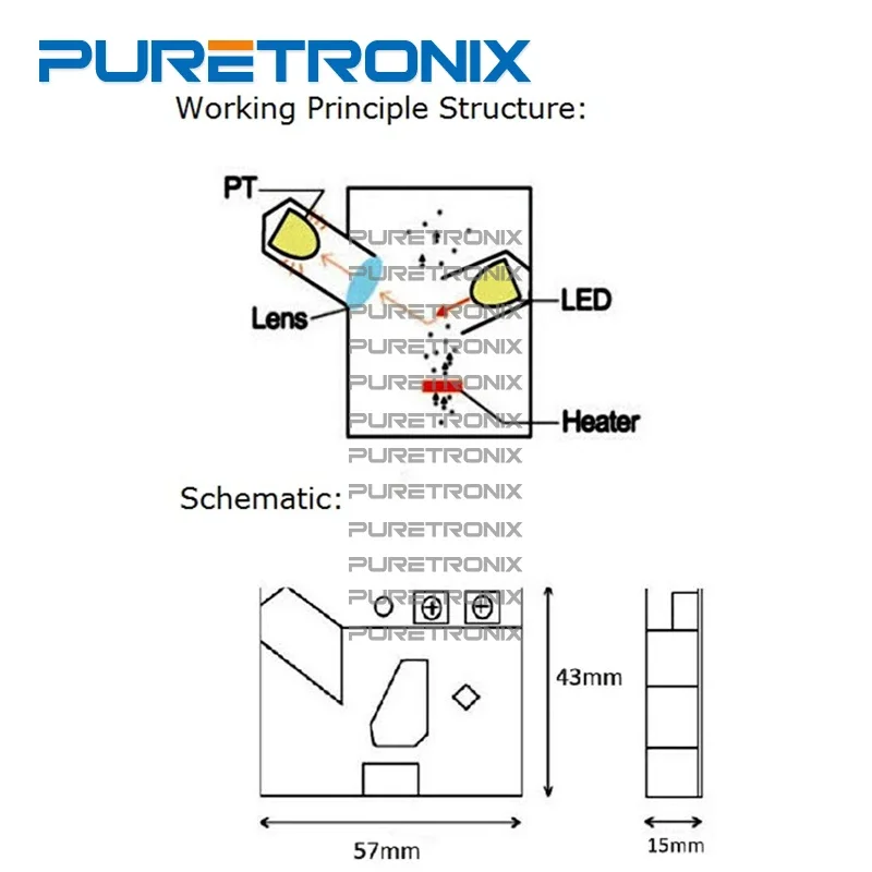 Module de capteur de poussière pour moniteur de qualité de l'air DSM501A