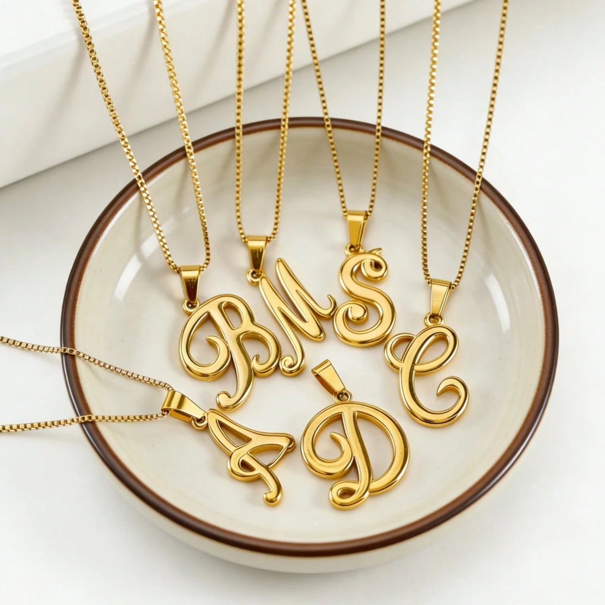 Monogram Necklace Stainless Steel Jewelry Women Fashion Daily Jewelry Personalized Name Jewelry