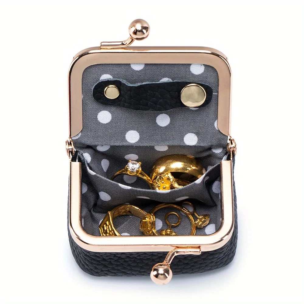 2026 New Women's Solid Color Imitation PU Leather Jewelry Box Ring Necklace Earring Storage Mini Coin Wallet image 4
