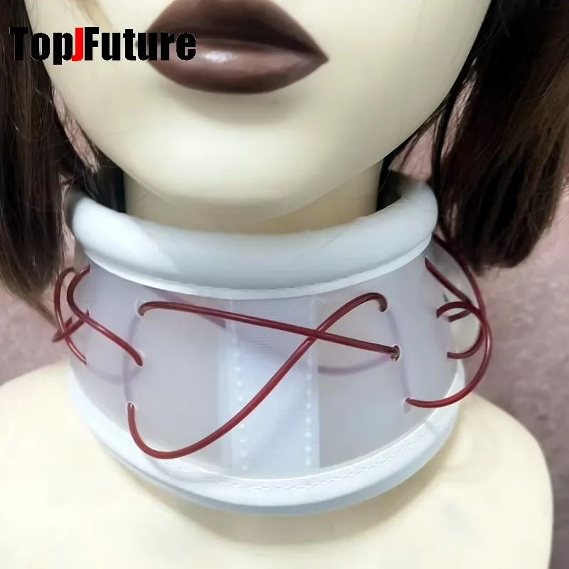 Streetwear Y2k Girl Women Men Gothic Lolita Cosplay Harajuku Punk Steampunk blood vessel prop Neck decoration