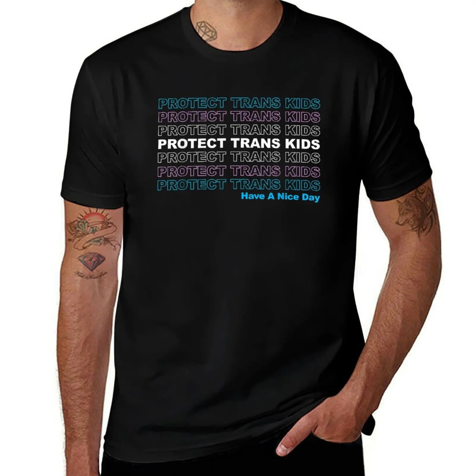 

Protect Trans Kids - LGBTQ Ally Trans Live Matter Pride Flag T-Shirt Casual Minimalist Short Sleeve Top