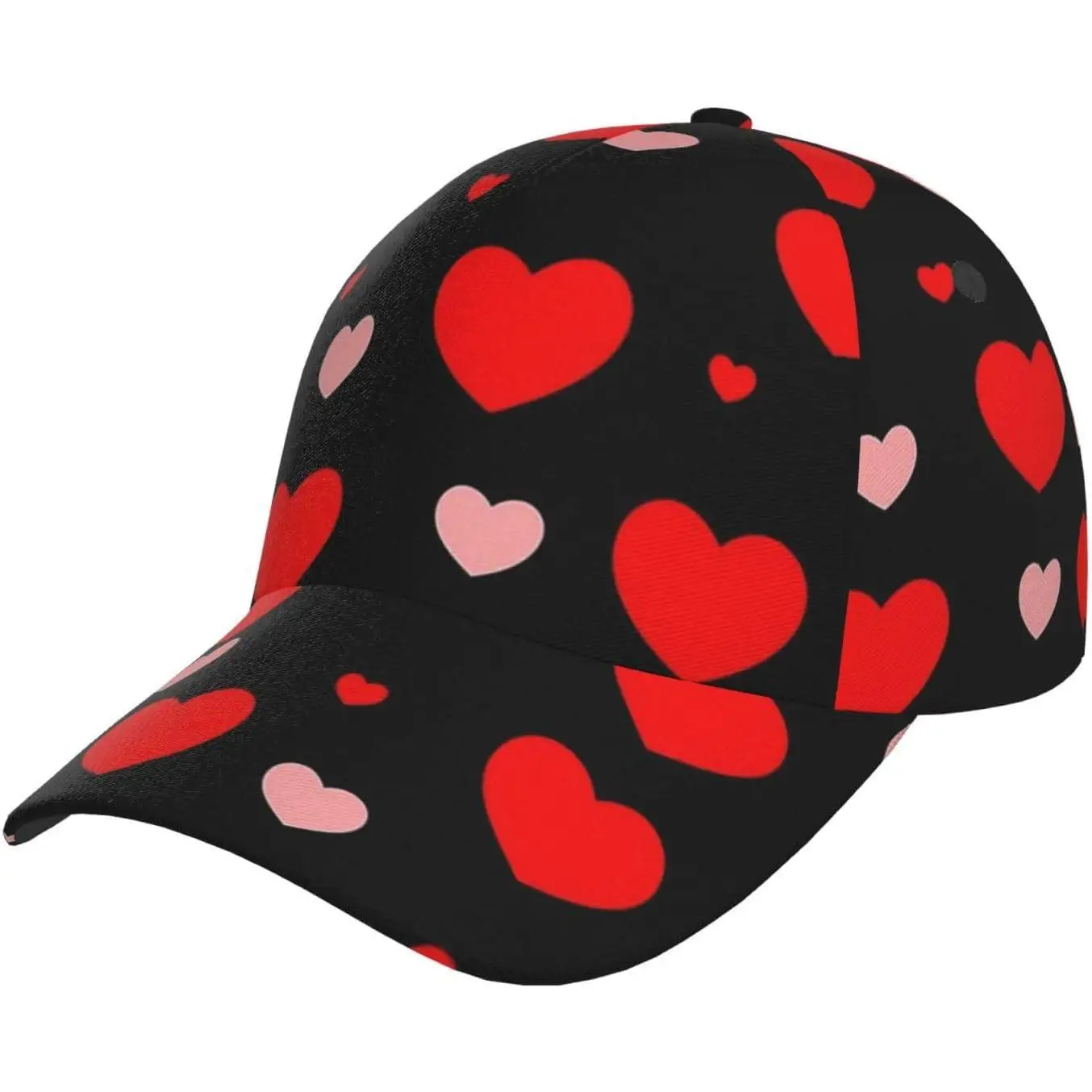 

Милая шляпа с принтом красных сердец, женская бейсбольная кепка на День святого Валентина, шляпы для папы, регулируемая модная солнцезащитная кепка для женщин и мужчин