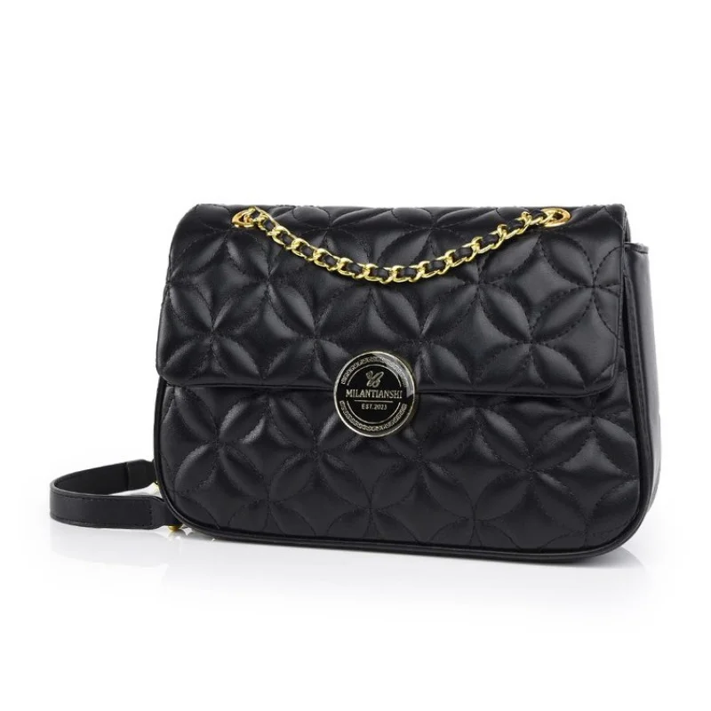 حقيبة كروس نسائية أنيقة مصنوعة من الجلد المطبوع بخشخشة، نمط باريس المكرر اليومي ​