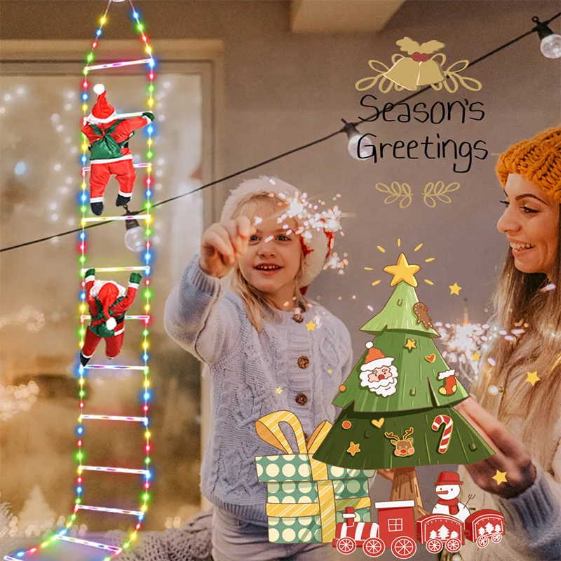 

LED Ladder Light For Santa Claus Home Christmas Decor String Lamp Indoor Outdoor Window Garden Xmas Tree Hanging Strip Light
