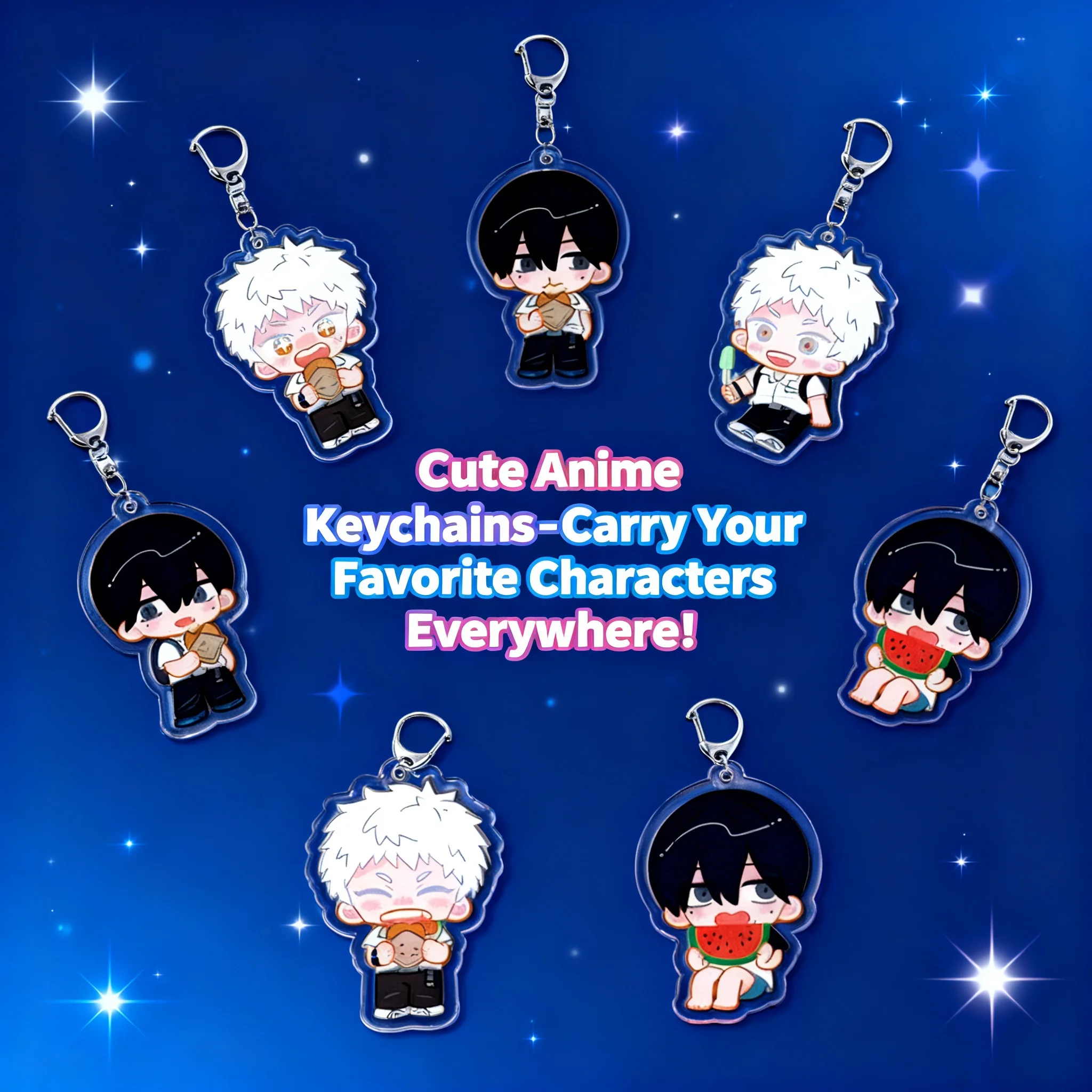 Summer Anime Acrylic Keychain Cute Pendant New Layered Light Dead Stock Ready to Ship Wholesale Accessories Merchandise