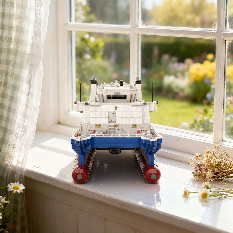 

7330 деталей MOC: Немецкий крейсер Borkum (модель корабля SWATH) — конструктор для сборки, креативный подарок, декор для демонстрации, премиум-качество