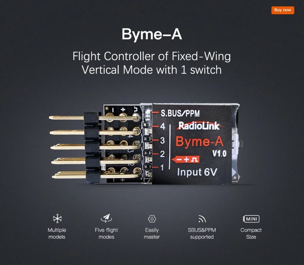 Radiolink Byme AD Fixed Wing Flight Control Gyroscope Self-stabilization Balance 3D Crane AeromodeDeltaWing Su27Paper Aircraft