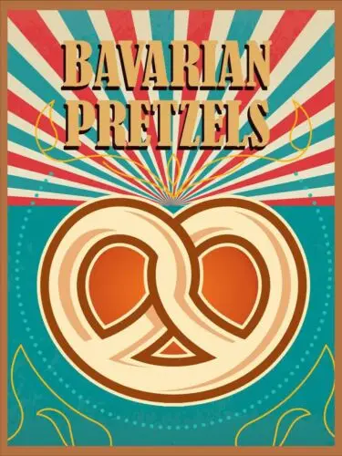 Bavarian Pretzels Vintage Retro Metal Sign