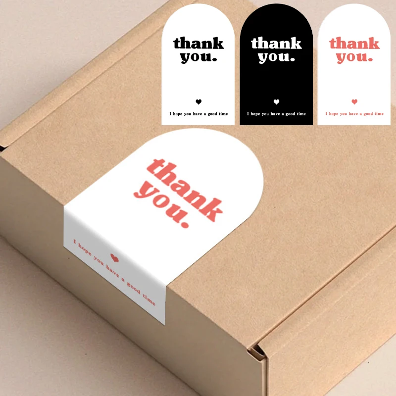 50pcs Thank You Stickers Small Business Handmade Merchandise Decoration Sealing Label Sticker This Packaging 