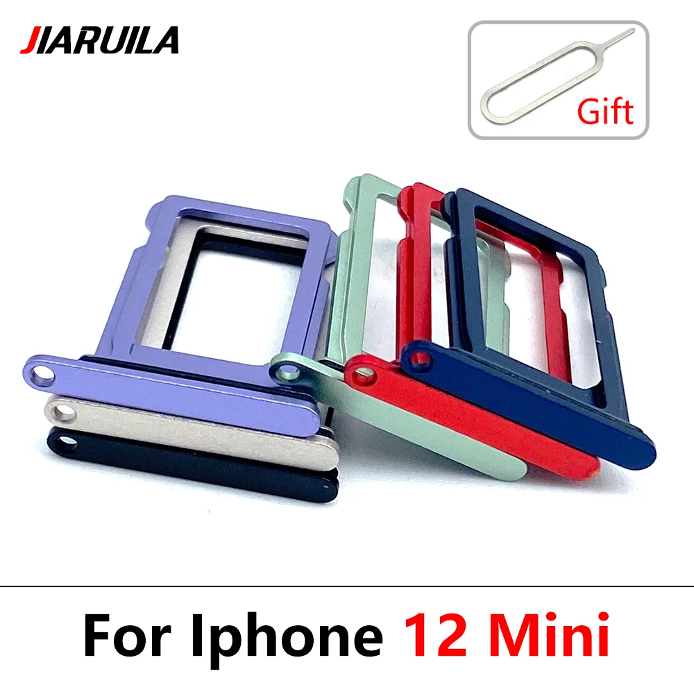 10Pcs，NEW Dual Card For iPhone 12 Pro Max 12 mini SIM Card Tray chip slot drawer Holder Replacement Part Accessories + Pin