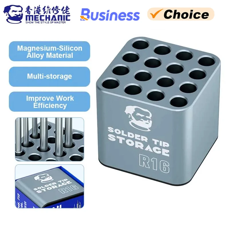 MECHANIC R16 Soldering Tip Organizer High Quality Alloy Material Box Is Suitable for C115 C210 C245 T12 Soldering Tip Hand Tools