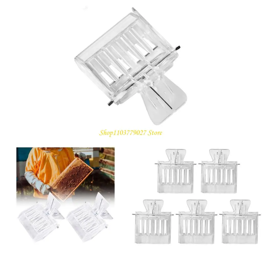 C4DF البلاستيك تربية النحل ملكة المشابك الماسك الماسك مناسبة لصيانة مستعمرة رعاية الأبراج الفعالة لإدارة النحل