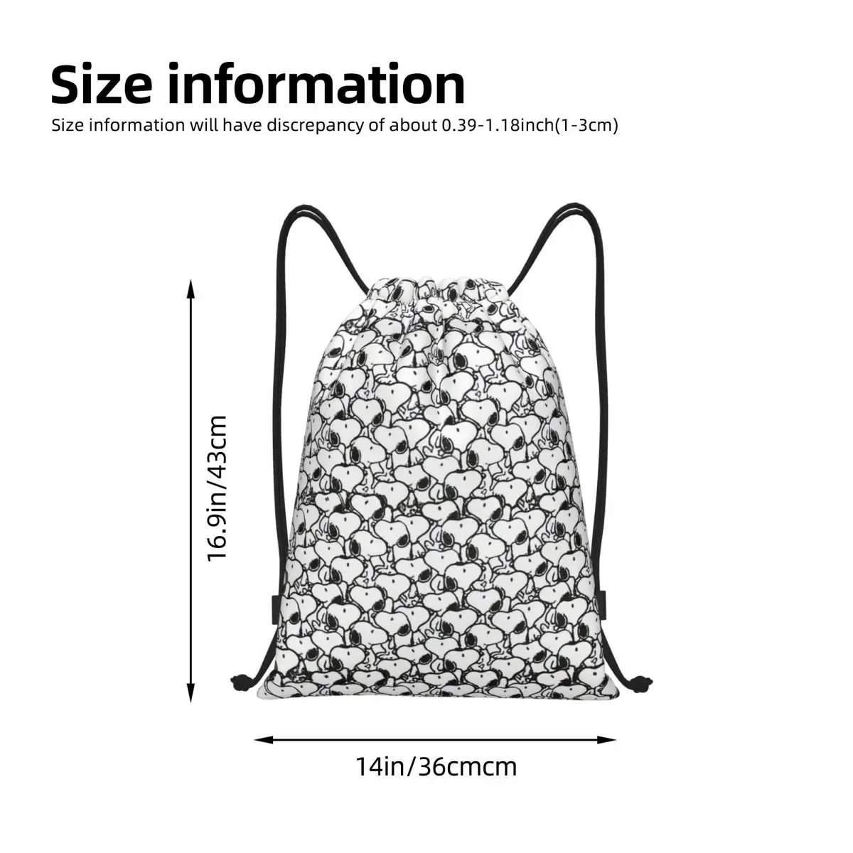 مخصص سنوبي وودستوك الكرتون بيغل الرباط حقيبة الرجال النساء المحمولة الرياضة الصالة الرياضية Sackpack التدريب تخزين الظهر