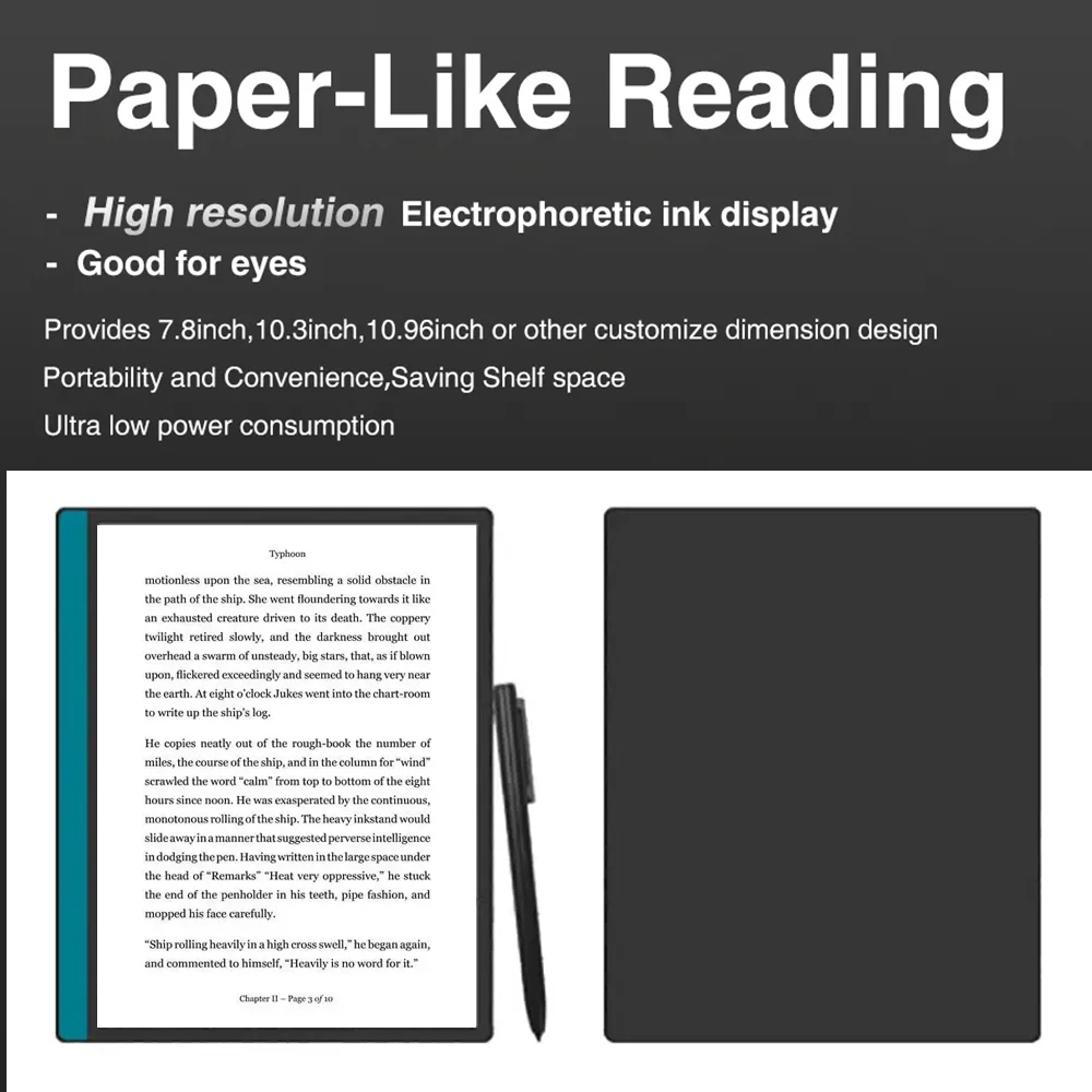 lector de ebook 7 pulgadas custom factory OEM ODM 10.3 Inch Eink Tablet Ereader E-Paper Android E ink smart notebook with screen