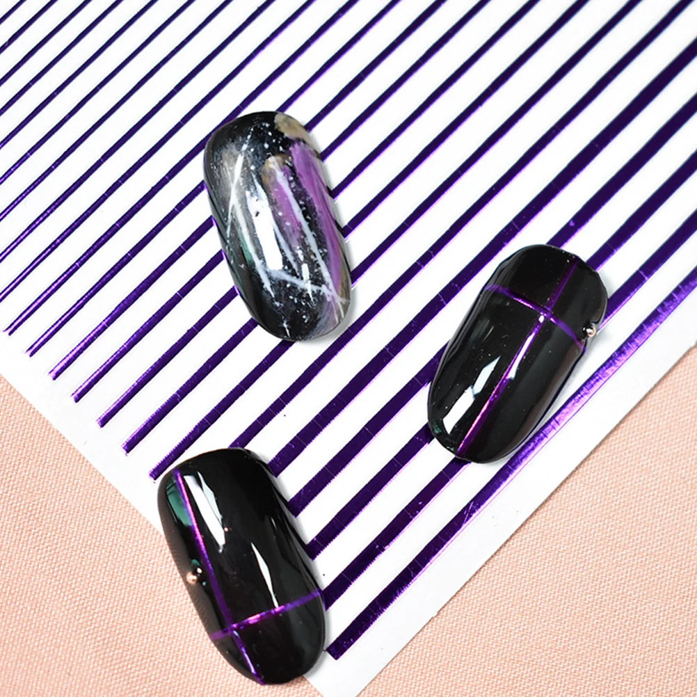 

5pcs Art Stickers Shiny Nail Tip Decals Manicure Decorations For Women Red Red Purple Blue Dazzle Easy Diy