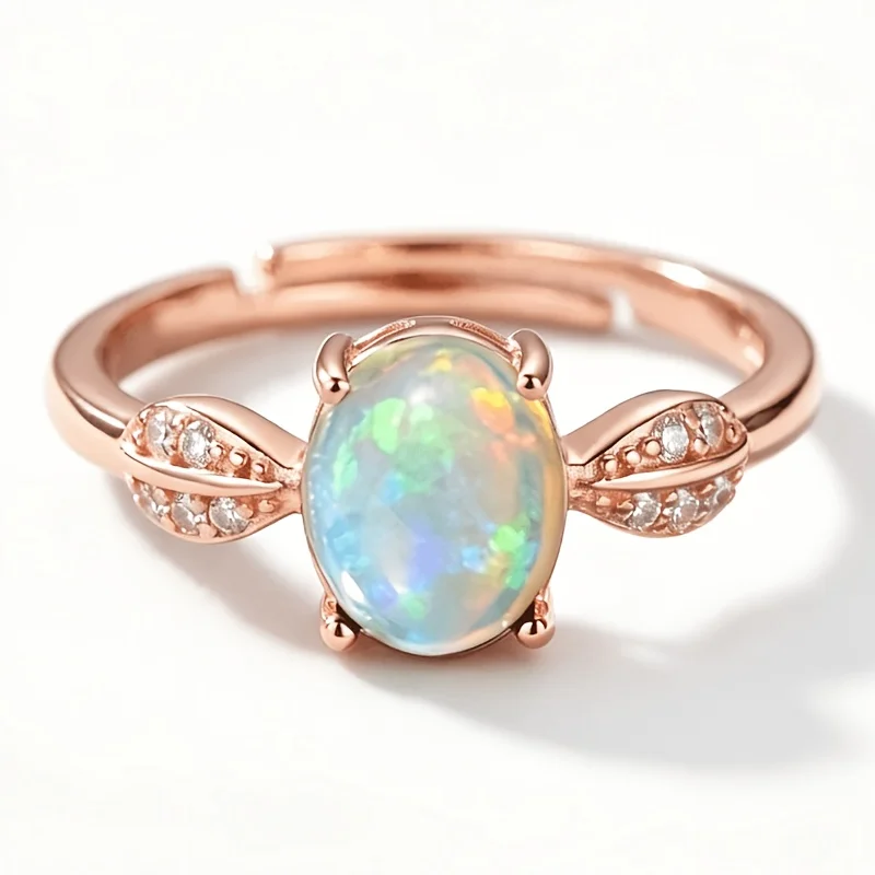 1pce 7×9mm Natural Opal Ring S925 Sterling Silver Ring | Play-of-Color | Glam | Black Friday, Thanksgiving, Halloween Gifts 010